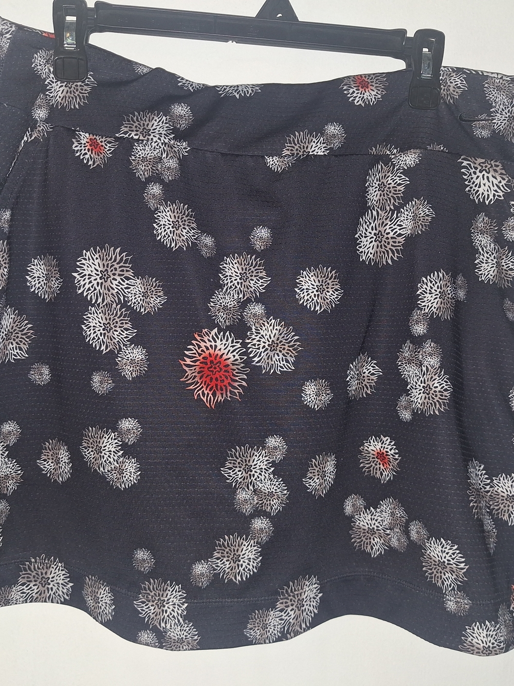 Nike Black Maxi Skirt with White and Red Floral Print